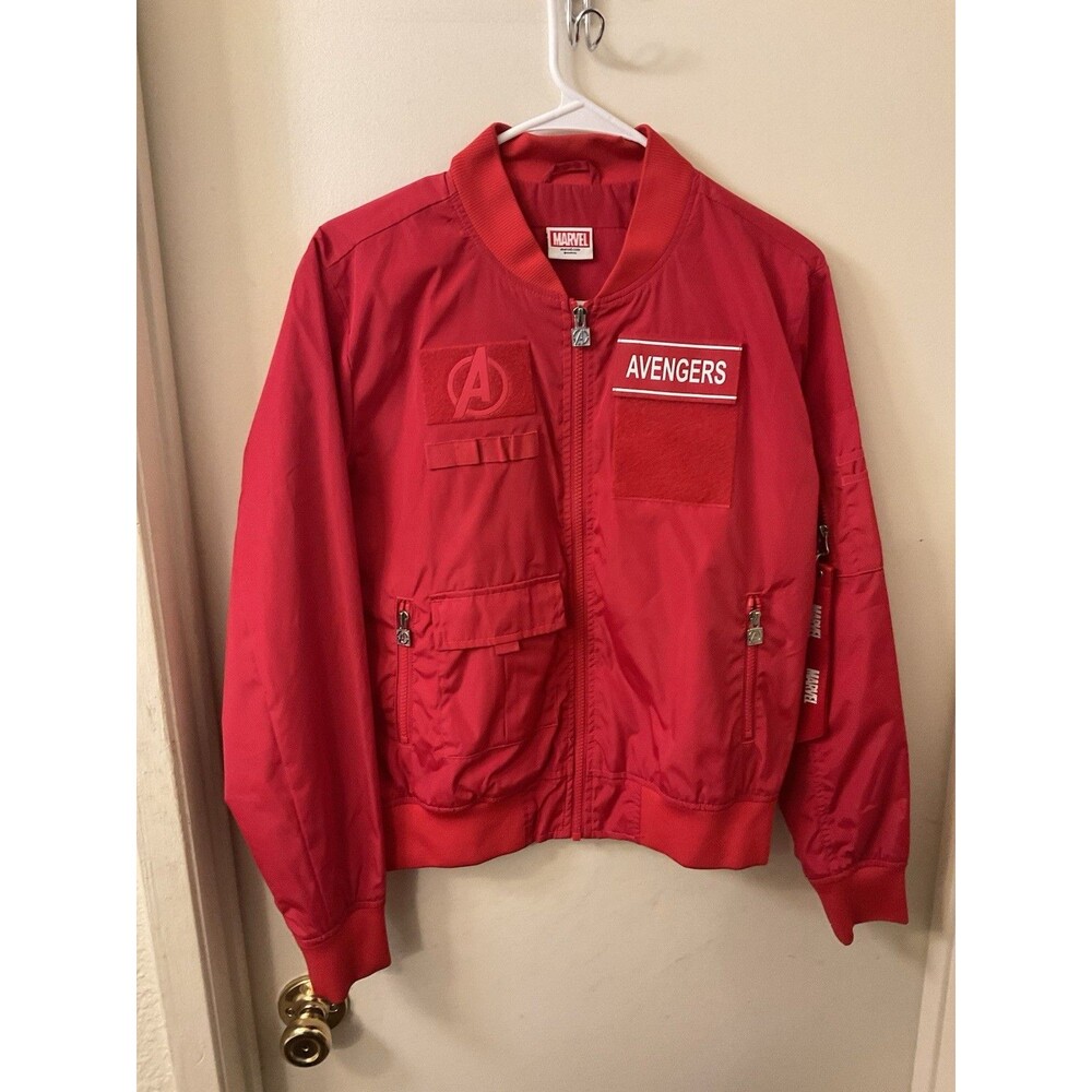 Red Marvel Jacket Unique Style Outdoors Gear Zipper Up Bomber Medium